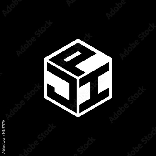 JIP letter logo design with black background in illustrator, vector logo modern alphabet font overlap style. calligraphy designs for logo, Poster, Invitation, etc.