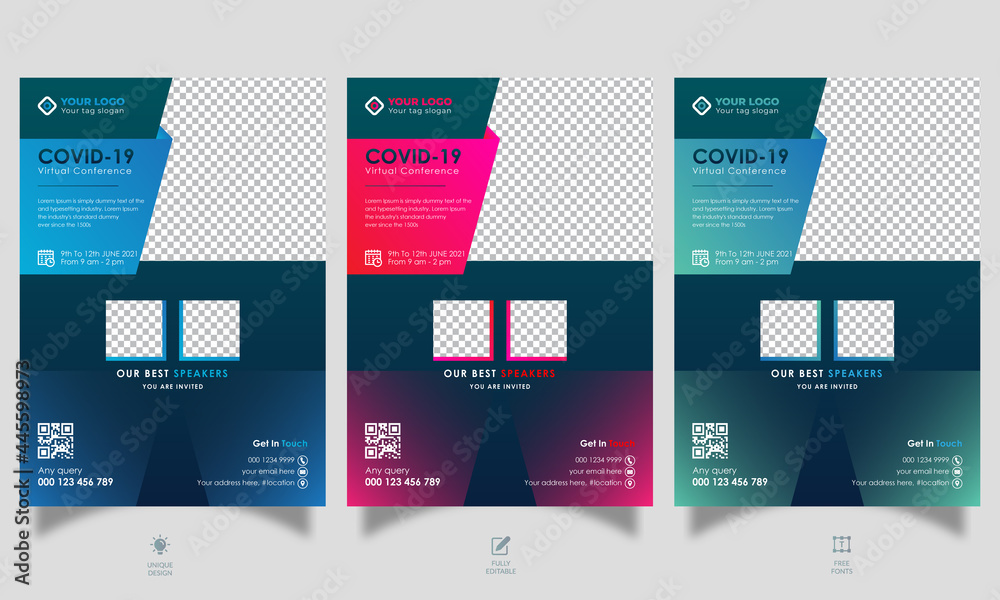 Coronavirus medical vector flyer template Coronavirus medical vector flyer template