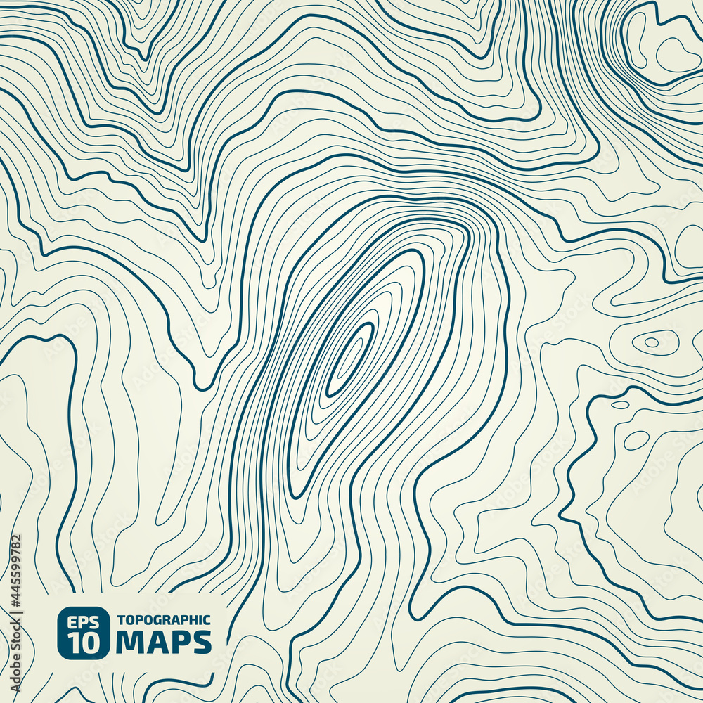 The stylized height of the topographic map contour in lines and contours. The concept map of a conditional geography scheme and the terrain path. Isolated Object. Design material. Vector illustration.
