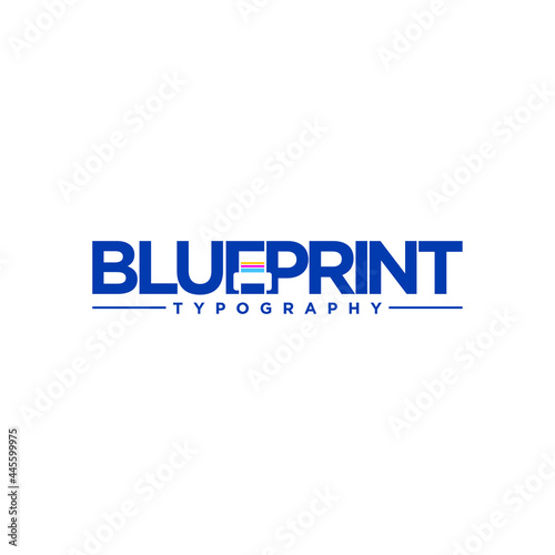 Blue Print icon. Logo design. Vector Illustration.