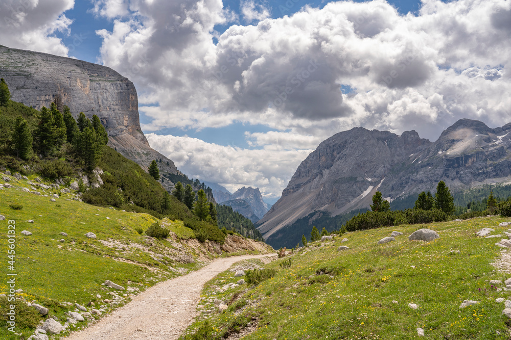 breathtaking mountain landscape in The Fanes-Sennes-Braies Nature Park of the Alta Badia Dolomites, South Tyrol, Italy breathtaking mountain landscape in The Fanes-Sennes-Braies Nature Park of the Alta Badia Dolomites, South Tyrol, Italy