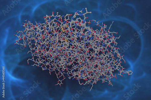 Human interleukin-2 in complex with interleukin-2 receptor. Scientific background. 3d illustration  photo