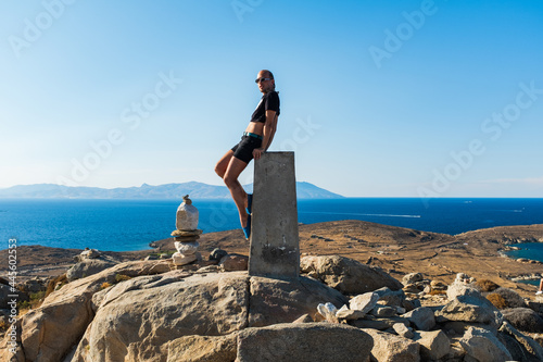 Young Gay Man Posing on top of Delos Island, Greece