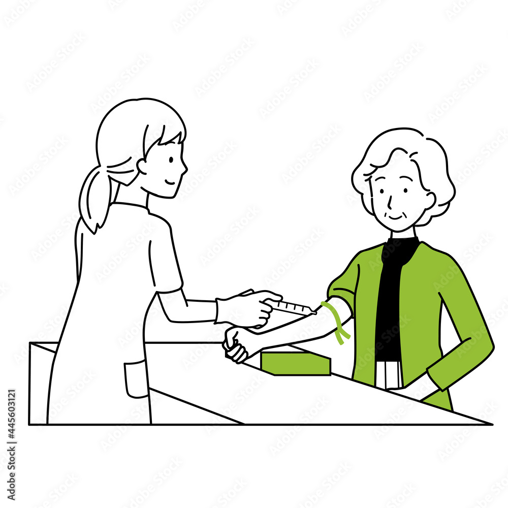 Illustration of a senior undergoing inspection. Illustration of a senior undergoing inspection.