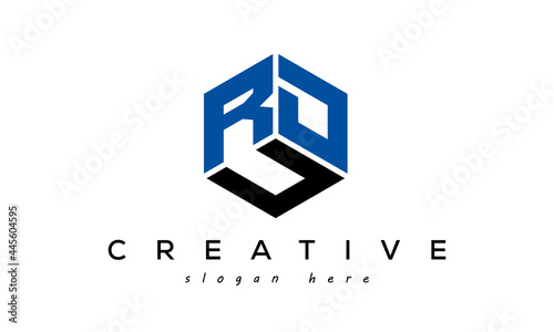 Letter RDU creative logo design vector photo