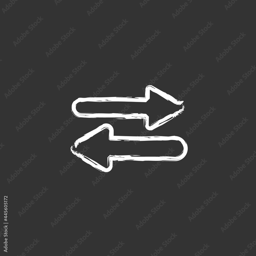 Double arrows vector chalk icon Double arrows vector chalk icon