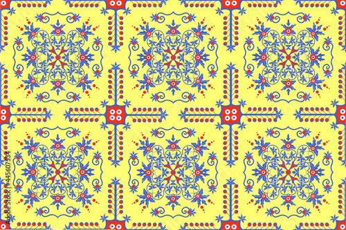 Morrocco ethnic motif seamless pattern with nature traditional background Design for carpet, wallpaper, clothing, wrapping, batik, fabric,Vector illustration embroidery style. photo