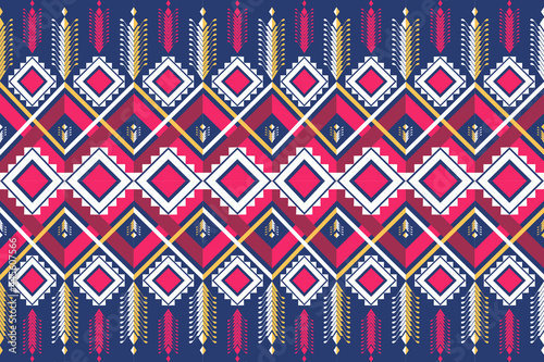 colourful Morocco ethnic motif seamless pattern with nature traditional background Design for carpet, wallpaper, clothing, wrapping, batik, fabric,Vector illustration embroidery style.