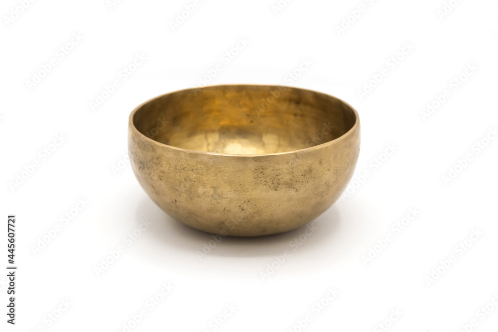 Handmade Tibetan Singing Bowl Isolated on White Background Handmade Tibetan Singing Bowl Isolated on White Background