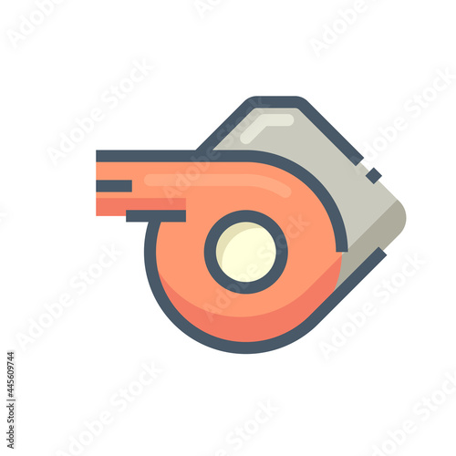 Leaf blower vector icon. Also called dryer, cleaner consist of fan, motor, battery. Portable electric machine equipment, household or appliance for service, cleaning or drying by air blowing. 48x48 px