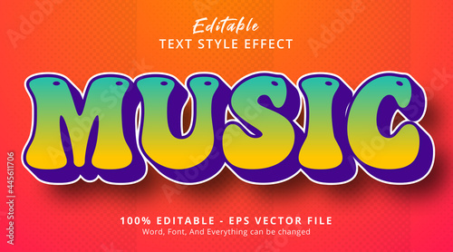 Music text on hype gradient style effect, editable text effect