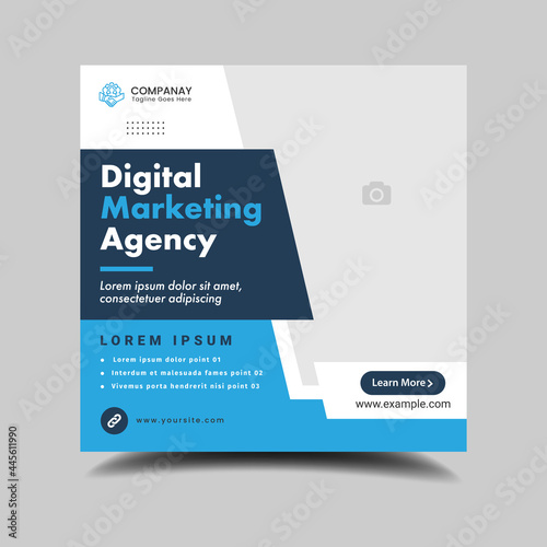 Modern promotion web banner for social media post template. minimalist square flyer for digital marketing