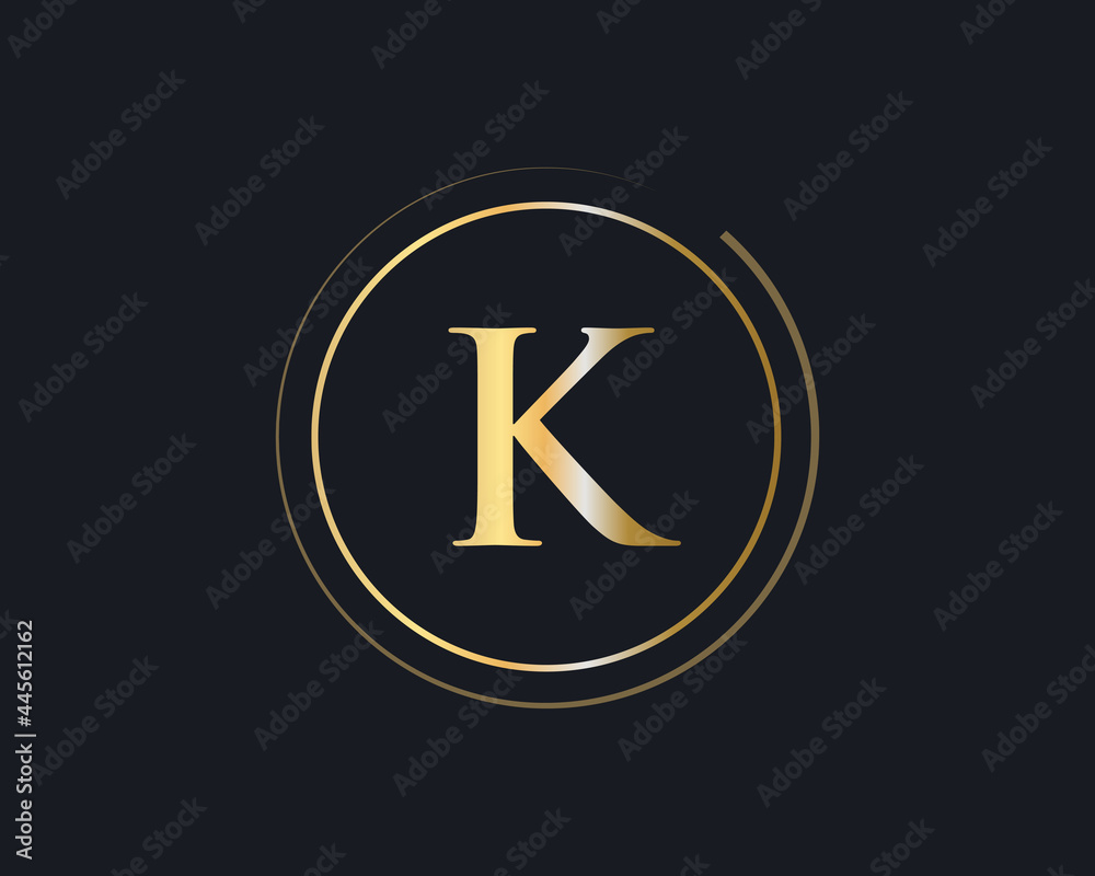 Premium Letter K Logo Design with water wave concept. K letter logo