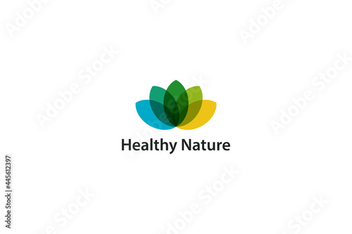 Colorful leaves healthy nature eco friendly logo   