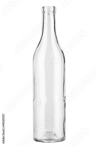 Empty cognac bottle on a white background.