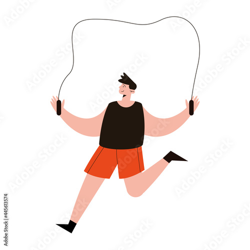 man jumping rope