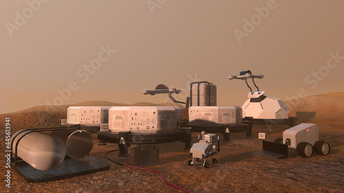 Construction of a settlement on Mars