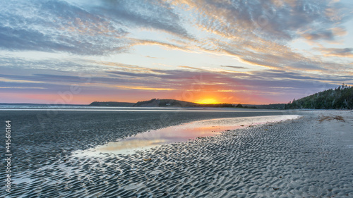 low tide Clam Harbour Beach Nova Scotia sunset