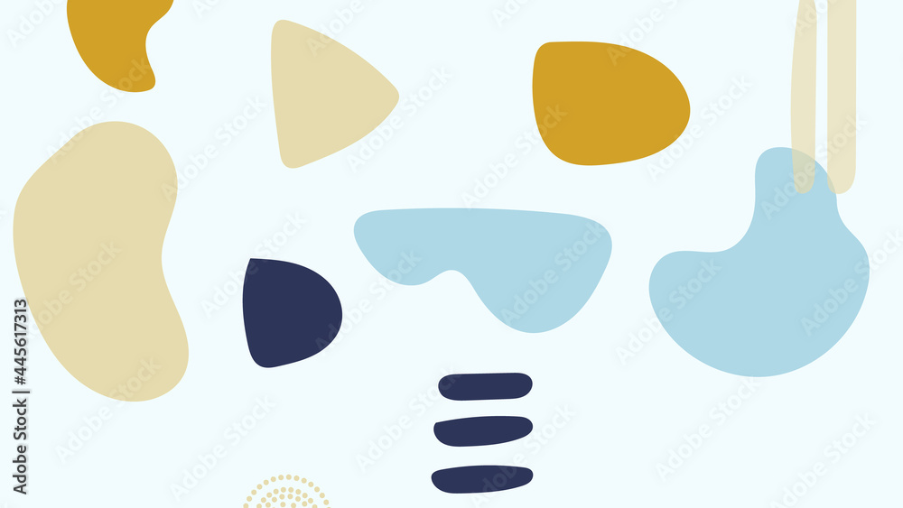 Minimal stylish cover template , Shapes set on white background. Hand draw abstract design elements in pastel colors  , illustration Vector EPS 10
