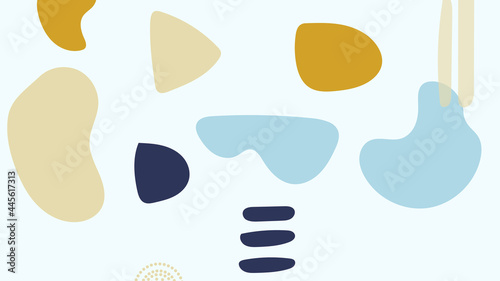 Minimal stylish cover template , Shapes set on white background. Hand draw abstract design elements in pastel colors , illustration Vector EPS 10