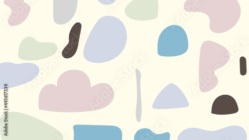 Wallpaper Mural Minimal stylish cover template , Shapes set on white background. Hand draw abstract design elements in pastel colors  , illustration Vector EPS 10 Torontodigital.ca