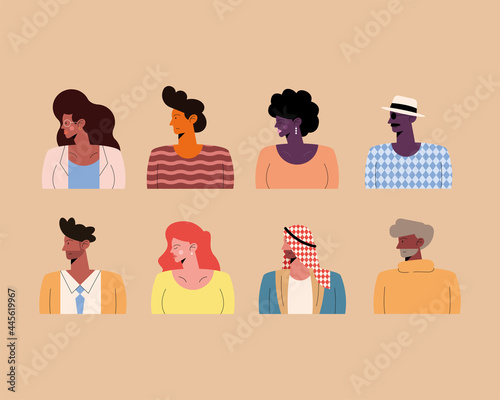 eight persons of different races