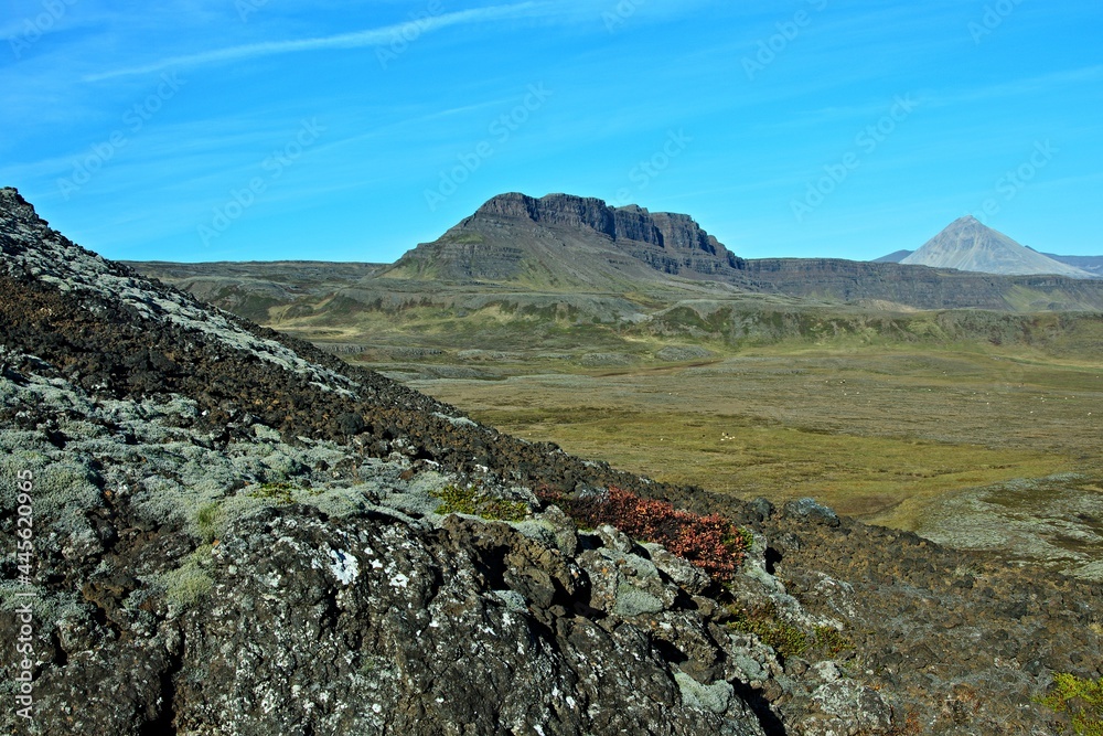 Iceland-outlook from the top of Grabrok Crater Iceland-outlook from the top of Grabrok Crater