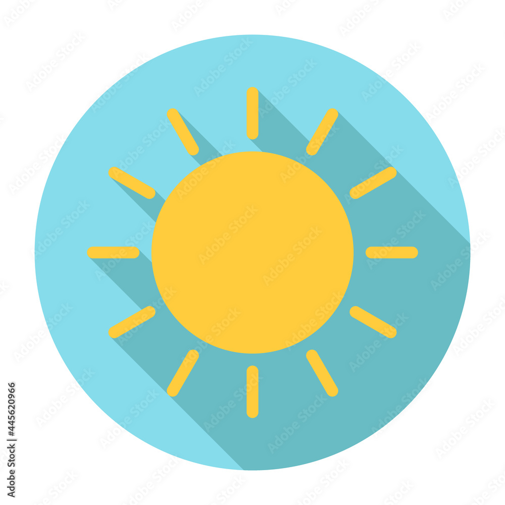 Sun icon, paper style. Vector