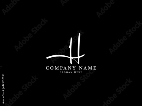 Letter h logo, Signature h h logo Icon Vector For Business photo