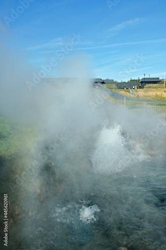 Iceland-view of Deildartunguhver thermal spring