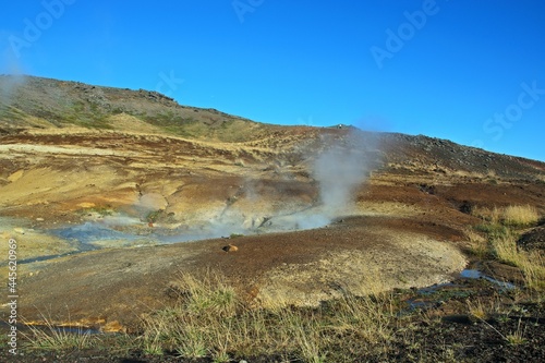 Iceland-view of Seltun Geothermal Area and its surroundinds