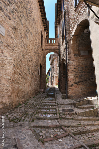 alley village of the fortress in the medieval town of spello umbria