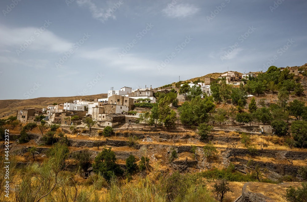 Panoramic view of the village of Castro Filabres at Filabres Mountains