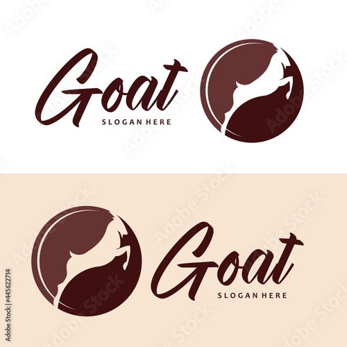 goat logo brand design vector