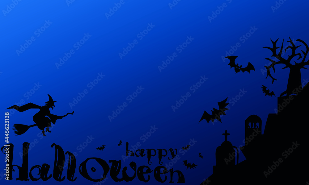 Happy Halloween message. Halloween Konpet for greeting cards, posters, banners, flyers and invitations, holiday background.
