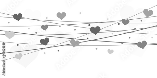 hearts on strings background for valentine's day