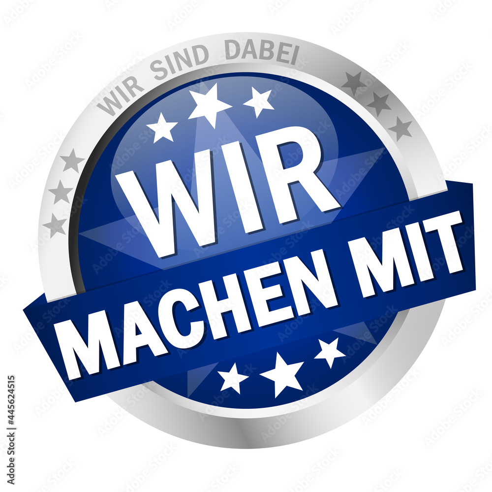 Button with Banner we take part (in german) Button with Banner we take part (in german)