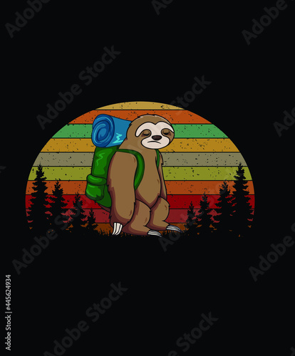 Sloth Hiking Team We Will Get There Funny Vintage