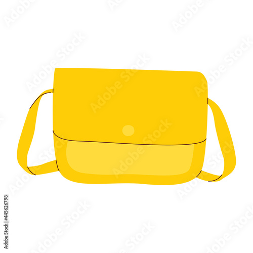 Flat vector cartoon illustration of a fashionable bag. A modern stylish accessory isolated on a white background.
