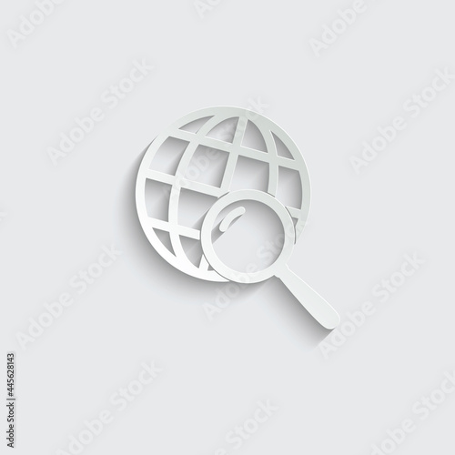 paper  global Internet icon. globe search vector icon 