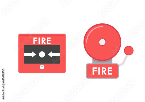 Fire alarm cartoon vector. Fire alarm system. Fire equipment. Vector illustration in flat style.