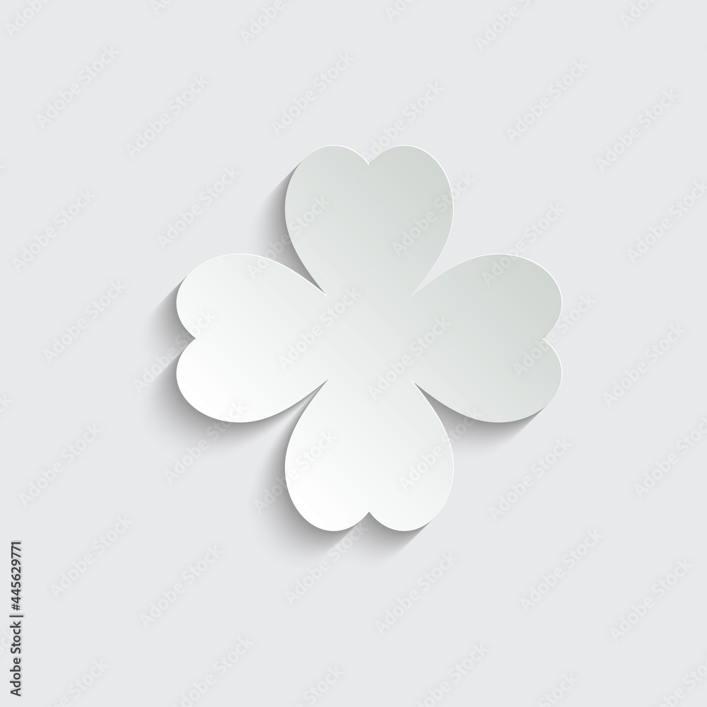 paper Clover with four leaves - vector Icon paper Clover with four leaves - vector Icon