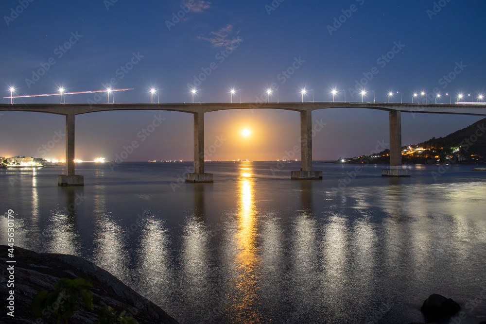 bridge at night moon