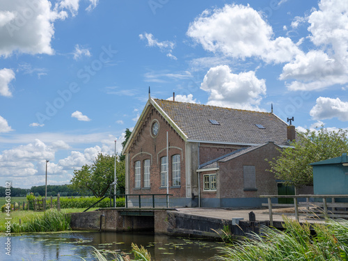 Fototapeta Naklejka Na Ścianę i Meble -  water pumping station Bleskensgraaf, Zuid-Holland Province, The Netherlands
