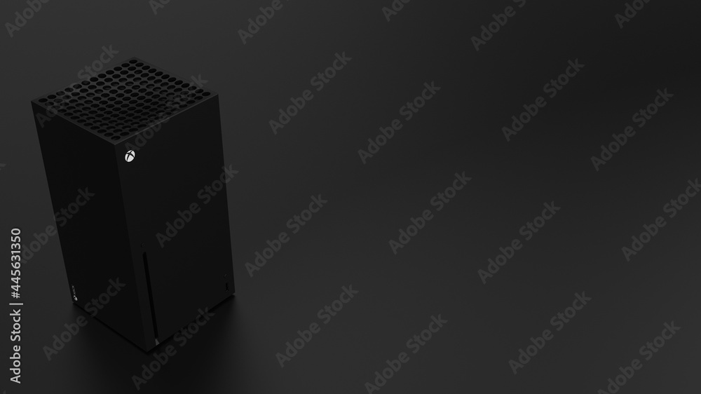3d illustration render Video game console similar to xbox series x on