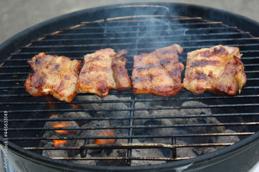 Belly meat on the charcoal grill Belly meat on the charcoal grill