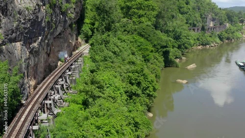 Death Railway bridge, Siam Burma Railway, in Kanchanaburi, Thailand