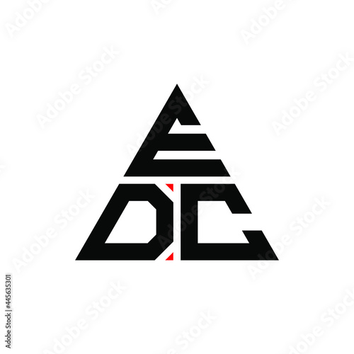 EDC triangle letter logo design with triangle shape. EDC triangle logo design monogram. EDC triangle vector logo template with red color. EDC triangular logo Simple, Elegant, and Luxurious Logo. EDC 