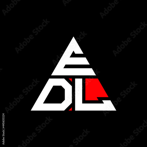 EDL triangle letter logo design with triangle shape. EDL triangle logo design monogram. EDL triangle vector logo template with red color. EDL triangular logo Simple, Elegant, and Luxurious Logo. EDL  photo