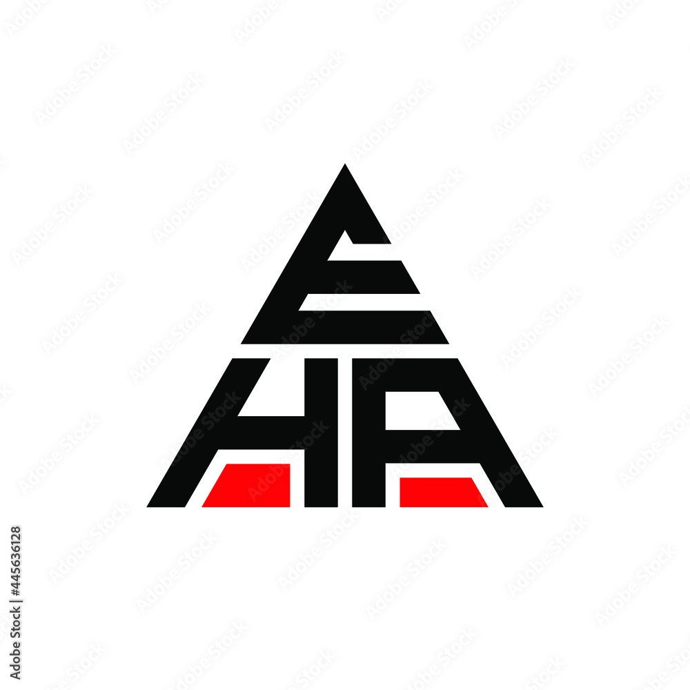 EHA triangle letter logo design with triangle shape. EHA triangle logo